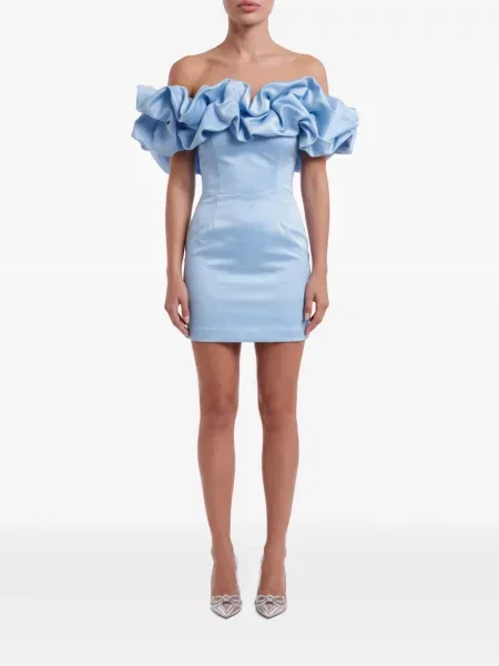 Rochie mini Post Meridiem cu volane albastru