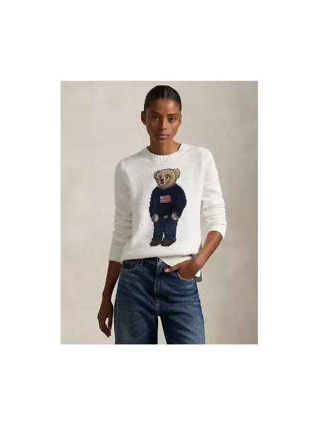 Lniany sweter Polo Ralph Lauren biały