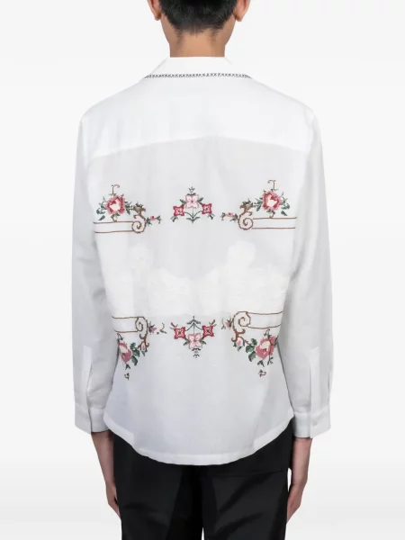 Cămașă Baziszt cu model floral alb