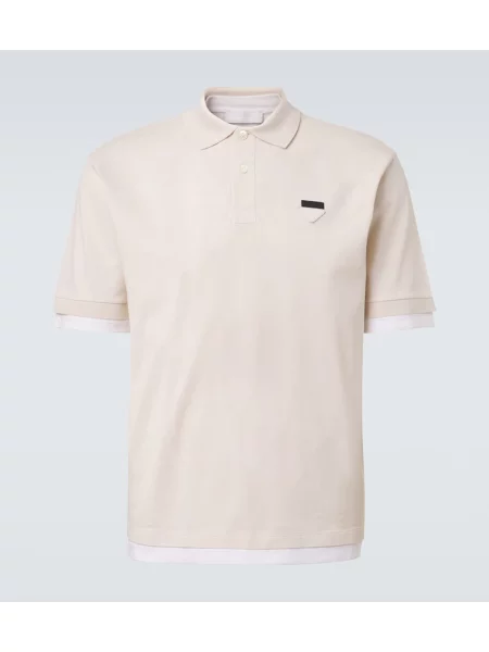 Tricou polo Prada alb