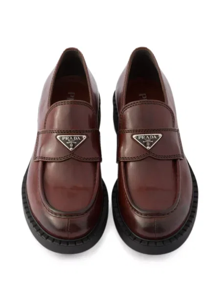 Pantofi loafer Prada din piele maro