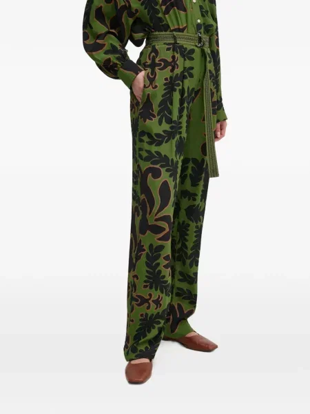 Hlače La Petite Française s cvjetnim printom s printom zelena