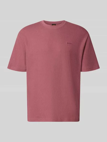T-shirt o kroju regular fit z czystej bawełny model Te_Rib' Boss Orange granatowa