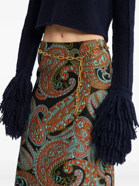 Fustă Etro cu model paisley din jacard negru