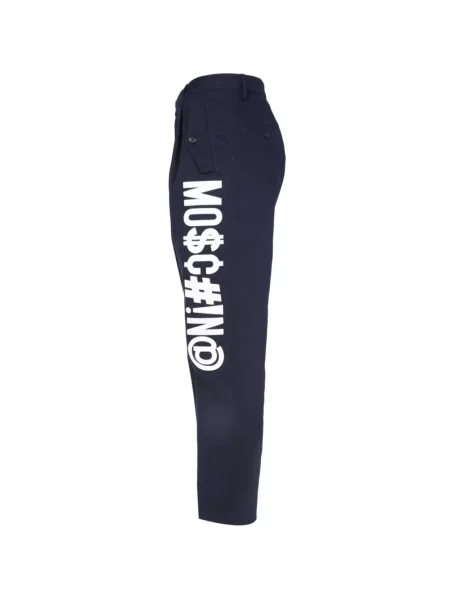 Kalhoty Moschino s autogramem modré