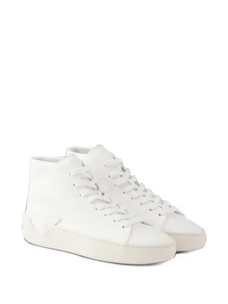 Top Prada din piele alb