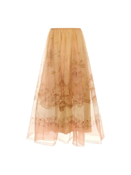 Maksi spódnica maxi Zimmermann z organzy beżowa