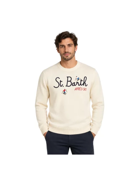 Sweter Mc2 Saint Barth wełniany beżowy