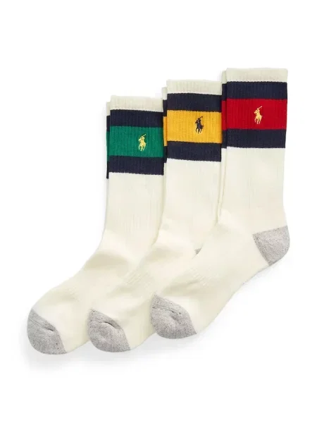 Polo Ralph Lauren Șosete ecru / galben șofran / verde smarald roșu