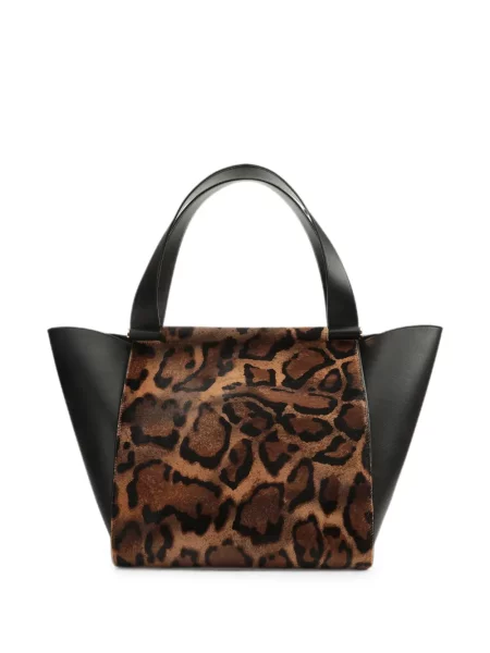 Leopárdmintás shopper táska Sergio Rossi nyomtatás barna