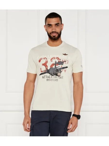 Aeronautica Militare Tricou Écru bej