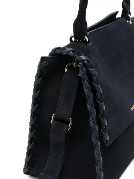 Τσάντα shopper Orciani σουέτ πλεγμένο μπλε