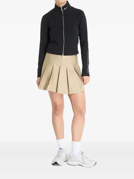 Top sport Nike din fleece plisat fără mâneci alb
