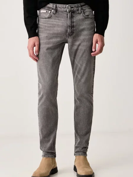 Calvin Klein Jeans blugi slim tapered pentru bărbați gri