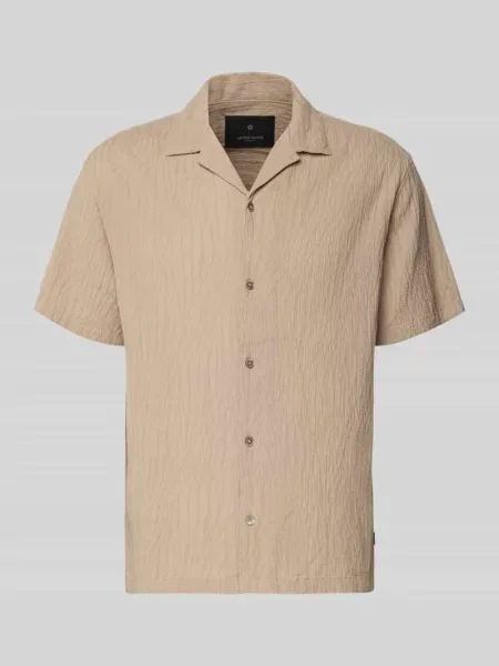 Koszula casual z kołnierzem rewersowym krój regular fit Jack & Jones Premium beżowa