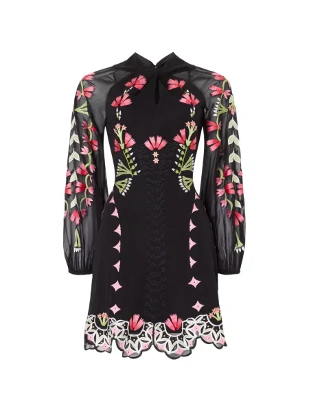 Rochie mini Temperley London cu model floral negru