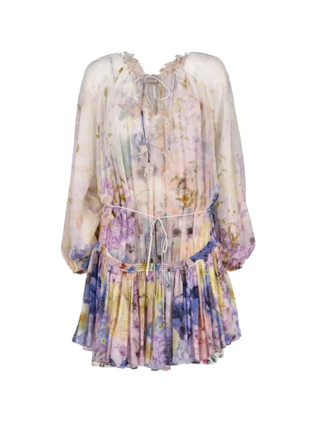 Gulerat rochie mini Zimmermann cu model floral cu imagine