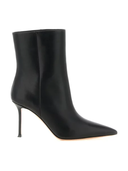 Buty do kostki Aquazzura skórzane czarne