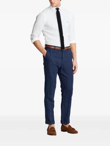 Πλεκτή μακρύς φόρεμα σε στυλ πουκάμισου Polo Ralph Lauren με halter λαιμόκοψη λευκό