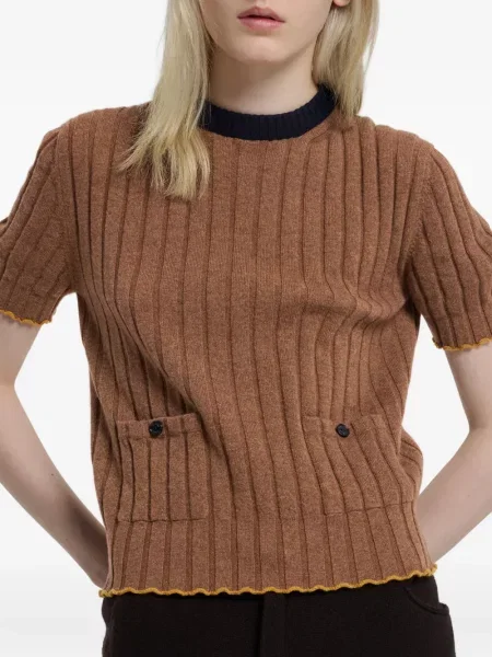Tricou Barrie din cașmir maro