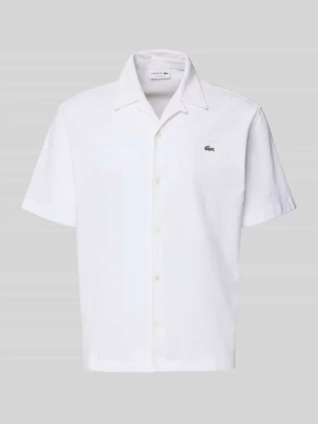 Koszula casual o kroju relaxed fit z czystej bawełny Lacoste biała