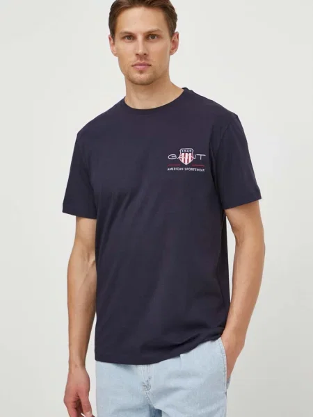 Тениска Gant с апликация тъмносиньо