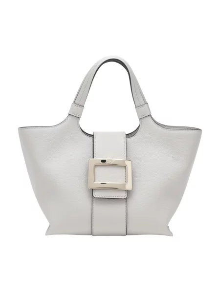Shopperka Roger Vivier skórzana biała