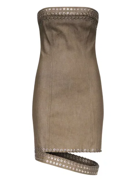 Mała mały sukienka mini Ludovic De Saint Sernin garniturowa brązowa