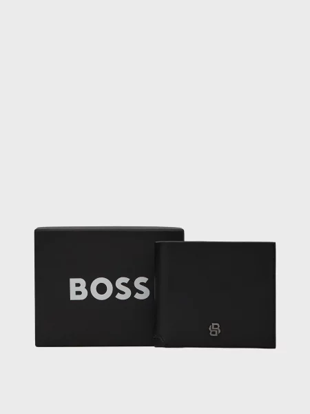 Кожаный кошелек Boss черный