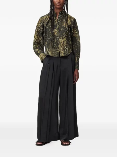 Cămașă Allsaints cu imagine verde