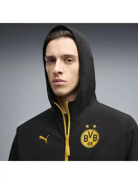 MÄ™ska rozpinana kurtka Borussia Dortmund PUMATECH z tkaniny OdzieÅ¼ S czarny