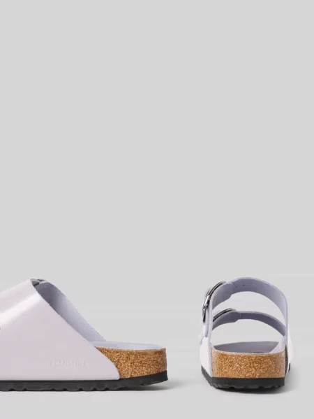Klapki Birkenstock na sprzączkę fioletowe