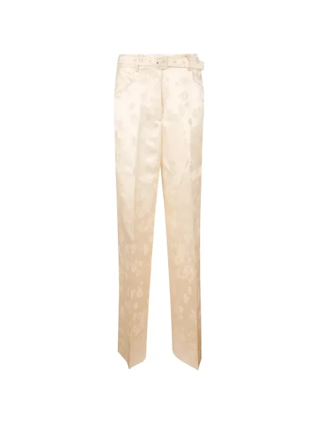 Cu centură pantaloni Gabriela Hearst cu model floral din jacard