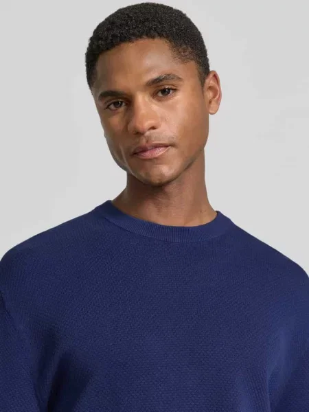 T-shirt o kroju relaxed fit z czystej bawełny model TORINO' Selected Homme niebieska