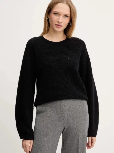 BOSS Orange pulover din amestec de lână negru