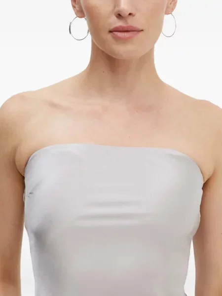Rochie midi Samsøe Samsøe până la genunchi de costum argintiu