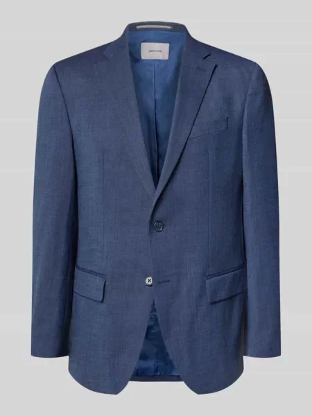 Marynarka w kroju slim fit na 2 z z patką model Grant' Pierre Cardin granatowa