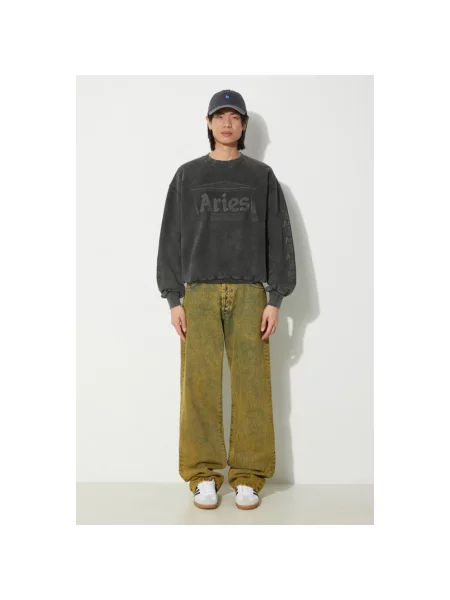Aries bluza Aged Ancient Column Sweat czarny z nadrukiem szara