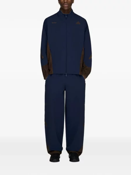 Pantaloni Adidas alergare cu autograf alb