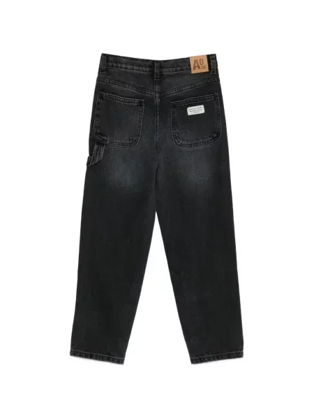 Дънки straight leg American Outfitters черно