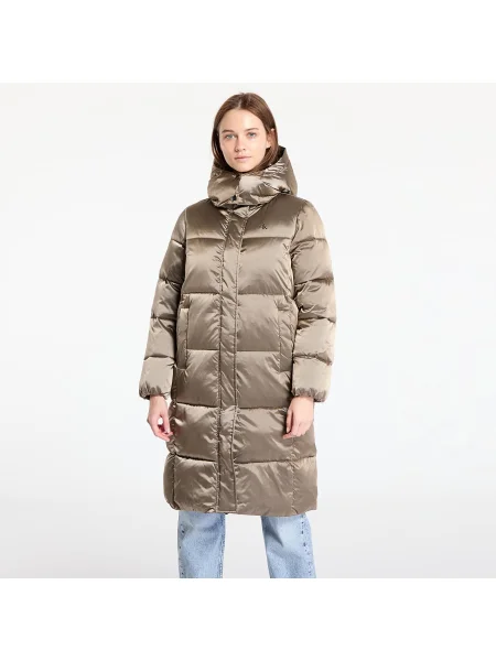 Jacheta Calvin Klein Jeans Shiny Satin Puffer Coat Brindle XS