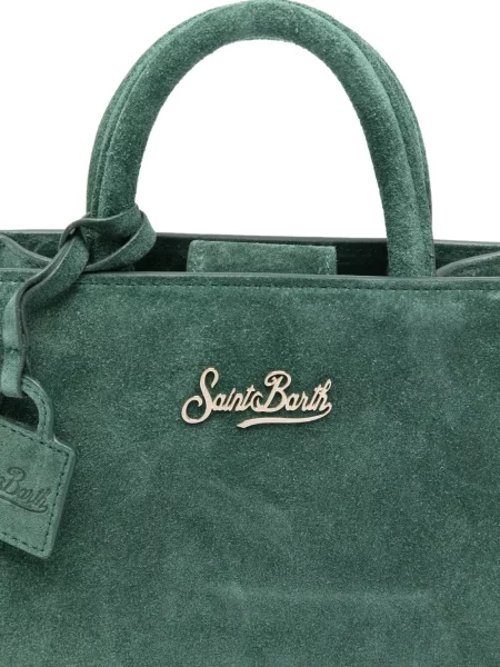 Geantă Mc2 Saint Barth din piele de căprioară verde