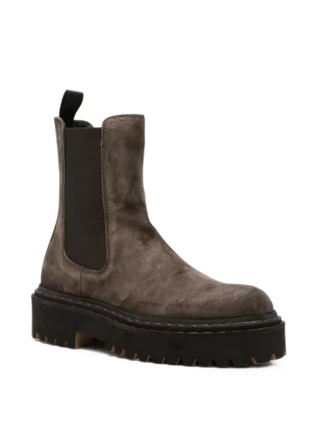Botine Officine Creative din piele de căprioară maro