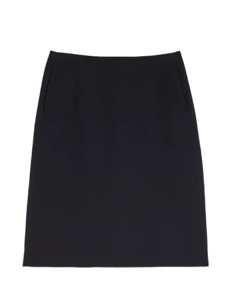 Fustă midi Jil Sander de lână în linie A negru