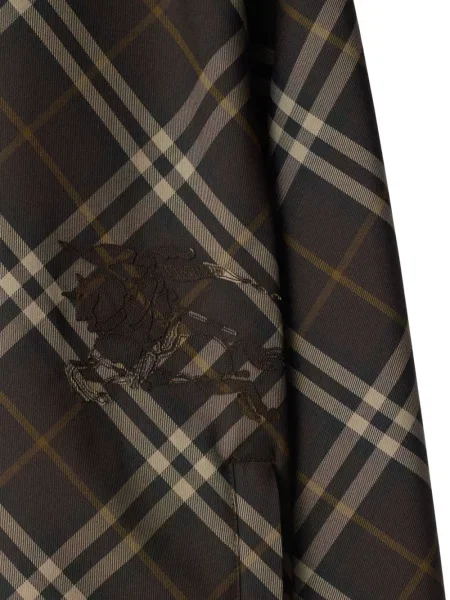 Geacă Burberry în carouri cu glugă maro