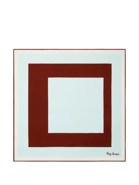 Fular Tory Burch de mătase albastru