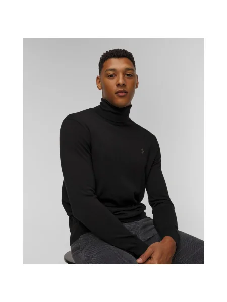 Polo Ralph Lauren sweter wełniany niebieski z golferm czarny