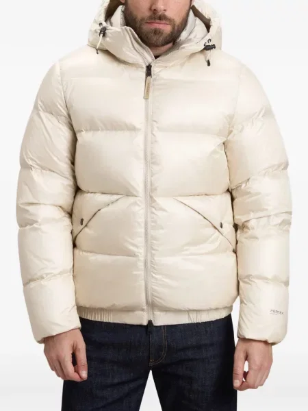 Geacă cu puf Woolrich cu glugă alb