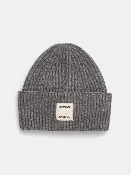 Меланж шапка Samsøe Samsøe сиво