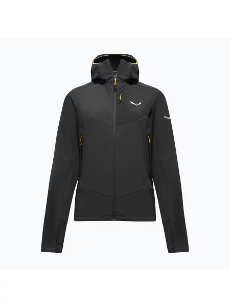 Bluză fleece pentru femei Salewa Ortles Fleece Pro Hooded Black Out negru